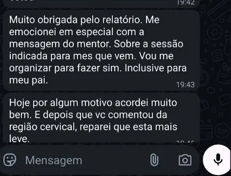 Relato recebido por WhatsApp sobre o resultado do atendimento