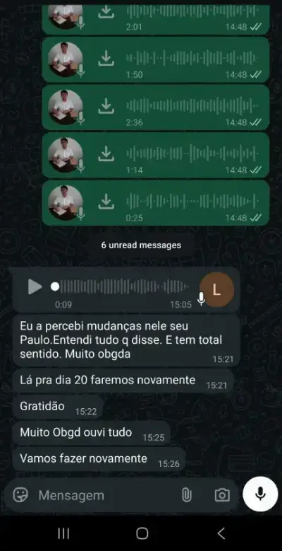 Retorno de acompanhamento de pessoa atendida pela Apometria Brasil