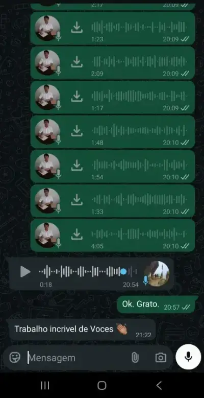 Depoimento sobre a mensagem do mentor recebida na sessão