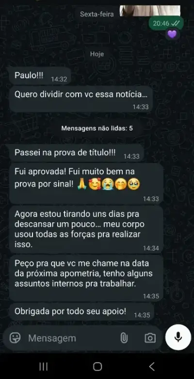 Depoimento de consulente sobre os resultados da apometria