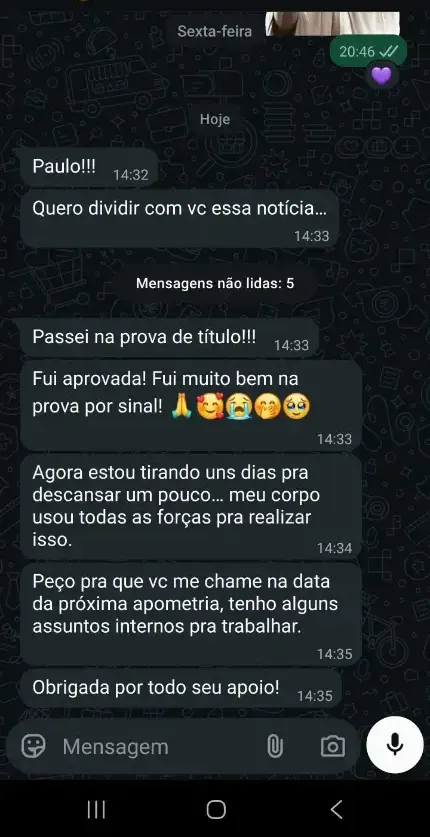 Depoimento de consulente sobre os resultados da apometria