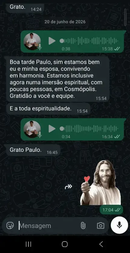Depoimento sobre clareza e direcionamento após a sessão