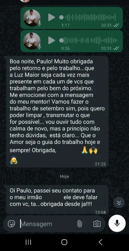 Relato de mudanças sentidas pela família após a apometria