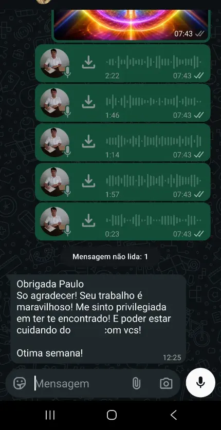 Depoimento sobre confiança recuperada depois do tratamento