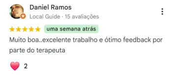 Avaliação 5 estrelas de Daniel Ramos no Google sobre a apometria com Paulo Rodrigues