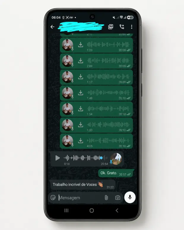 Elogio ao trabalho da equipe da Apometria Brasil enviado após o relatório